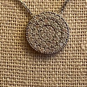 VNTG round marcasite pendant on a 925 silver chain
